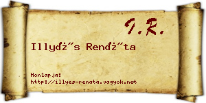 Illyés Renáta névjegykártya